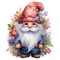 aquarelle content gnome Noël temps png