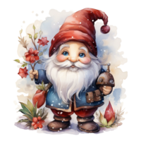 aquarelle content gnome Noël temps png