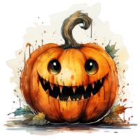 vattenfärg skära halloween pumpa png