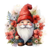 aquarelle content gnome Noël temps png