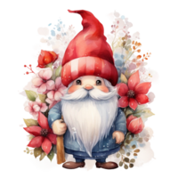 aquarelle content gnome Noël temps png