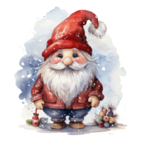 vattenfärg Lycklig gnome jul tid png
