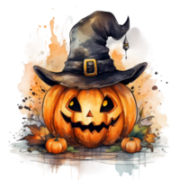 aquarelle Couper Halloween citrouille png