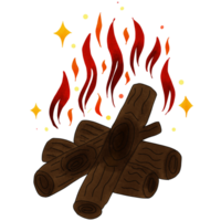 illustrazione di ardente fuoco per campeggio png