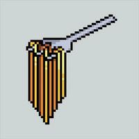 píxel Arte ilustración fideos. pixelado fideos. fideos ramen comida icono pixelado para el píxel Arte juego y icono para sitio web y vídeo juego. antiguo colegio retro vector