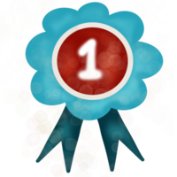 bleu premier badge pour gagnant png