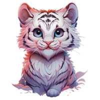 mignonne tigre des illustrations espiègle et adorable tigre clipart pour des gamins et faune dessins ai génératif png