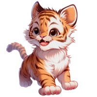 linda Tigre ilustraciones juguetón y adorable Tigre clipart para niños y fauna silvestre diseños ai generativo png