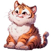 Cute Tiger Illustrations Playful and Adorable Tiger Clipart for Kids and Wildlife Designs Ai generative png