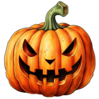 assustador jack-o'-lantern deleite dia das Bruxas abóbora escultura e decoração, png, ai generativo png