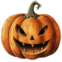 läskigt Pumpalykta glädje halloween pumpa träsnideri och dekoration, png, ai generativ png