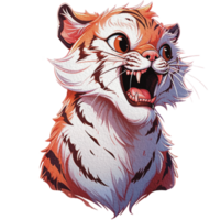 Cute Tiger Illustrations Playful and Adorable Tiger Clipart for Kids and Wildlife Designs Ai generative png