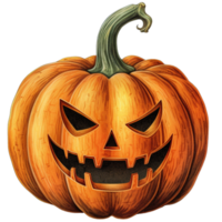 gespenstisch Kürbislaterne Freude Halloween Kürbis Carving und Dekoration, png, ai generativ png