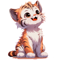 Cute Tiger Illustrations Playful and Adorable Tiger Clipart for Kids and Wildlife Designs Ai generative png