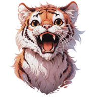 süß Tiger Abbildungen spielerisch und bezaubernd Tiger Clip Art zum Kinder und Tierwelt Designs ai generativ png