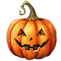 spaventoso jack-O'-lanterna diletto Halloween zucca intaglio e decorazione, png, ai generativo png