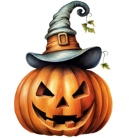 spaventoso jack-O'-lanterna diletto Halloween zucca intaglio e decorazione, png, ai generativo png