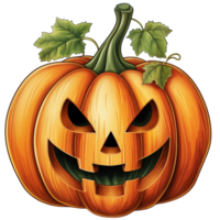 Spooky Jack-o'-Lantern Delight Halloween Pumpkin Carving and Decoration, png, AI generative png