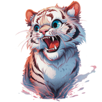 mignonne tigre des illustrations espiègle et adorable tigre clipart pour des gamins et faune dessins ai génératif png