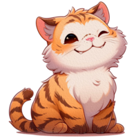 Cute Tiger Illustrations Playful and Adorable Tiger Clipart for Kids and Wildlife Designs Ai generative png