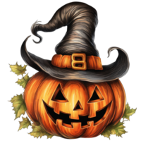 Spooky Jack-o'-Lantern Delight Halloween Pumpkin Carving and Decoration, png, AI generative png