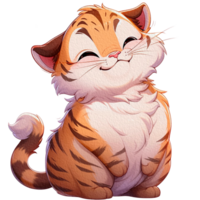 mignonne tigre des illustrations espiègle et adorable tigre clipart pour des gamins et faune dessins ai génératif png