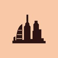 Skyline Logo, Simple Modern Design of Skyscrapers, Vector Cityscape Buildings, Icon Silhouette Illustration