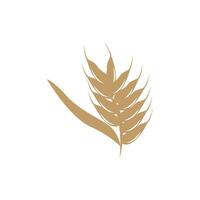 Wheat Logo, Simple Farmer Garden Design, Vector Template Silhouette Illustration