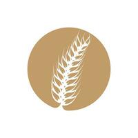 Wheat Logo, Simple Farmer Garden Design, Vector Template Silhouette Illustration