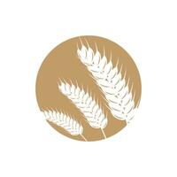 Wheat Logo, Simple Farmer Garden Design, Vector Template Silhouette Illustration