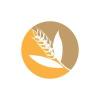 Wheat Logo, Simple Farmer Garden Design, Vector Template Silhouette Illustration