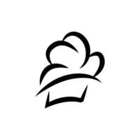 Simple Chef Hat Logo Design, Template Silhouette Vector Illustration