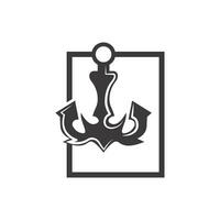 Simple Ship Anchor Logo Design, Silhouette Vector Illustration