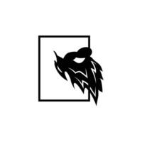 Simple Men's Beard Logo Design, Silhouette Vector Illustration