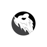 Simple Men's Beard Logo Design, Silhouette Vector Illustration