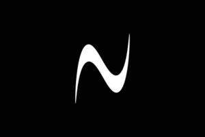 Creative and professional initial letter N logo design template on black background vector