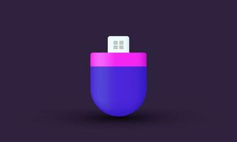 illustration unique flash drive vector icon 3d symbols isolated on background