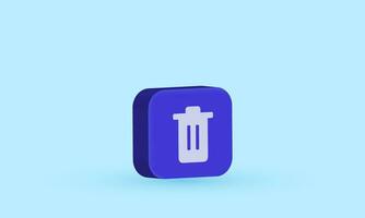 illustration unique rectangle trash can vector icon 3d symbols isolated on background