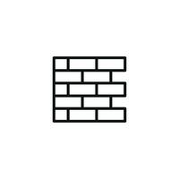 Brick wall line icon isolated on white background vector