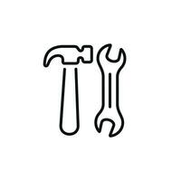 Tools line icon isolated on white background vector