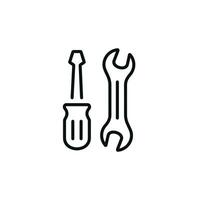 Tools line icon isolated on white background vector