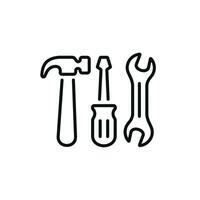 Tools line icon isolated on white background vector