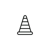 Traffic cone line icon isolated on white background vector