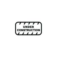 Under construction line icon isolated on white background vector