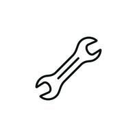 Wrench line icon isolated on white background vector