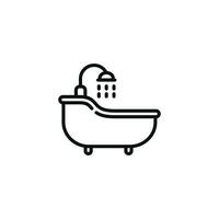 Bathtub icon isolated on white background vector