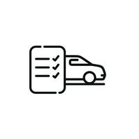 coche mantenimiento lista icono aislado en blanco antecedentes vector