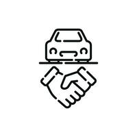 Car deal line icon isolated on with background vector