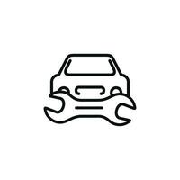 Car service line icon isolated on white background vector