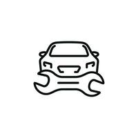 Car service line icon isolated on white background vector